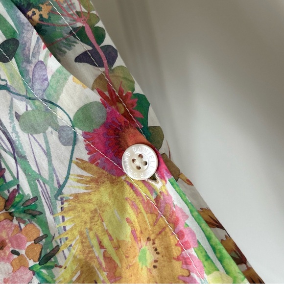 $199 DANIELLE ROLLINS size XS Audrey Top Liberty London  TRESCO WHITE  Fabric - Picture 2 of 9